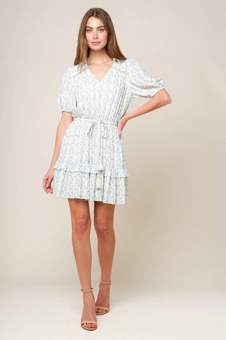 SKYWARD BLUE WOVEN MINI DRESS - Glamourous Grace