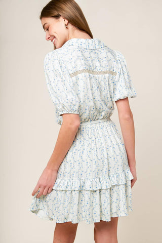 SKYWARD BLUE WOVEN MINI DRESS - Glamourous Grace