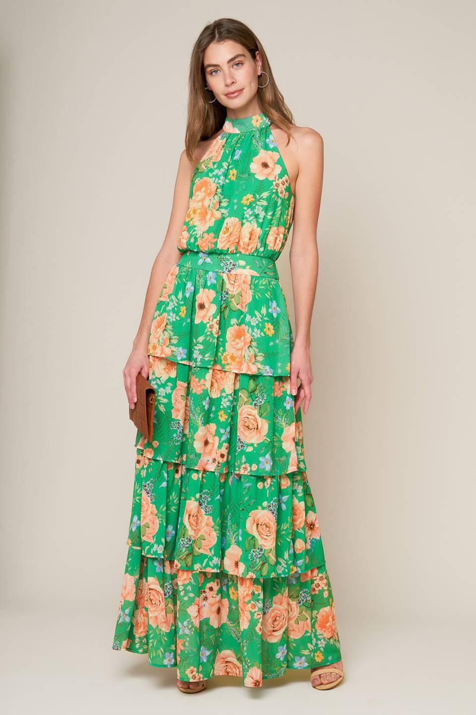 PORCELAIN BLOOM WOVEN MAXI DRESS - Glamourous Grace