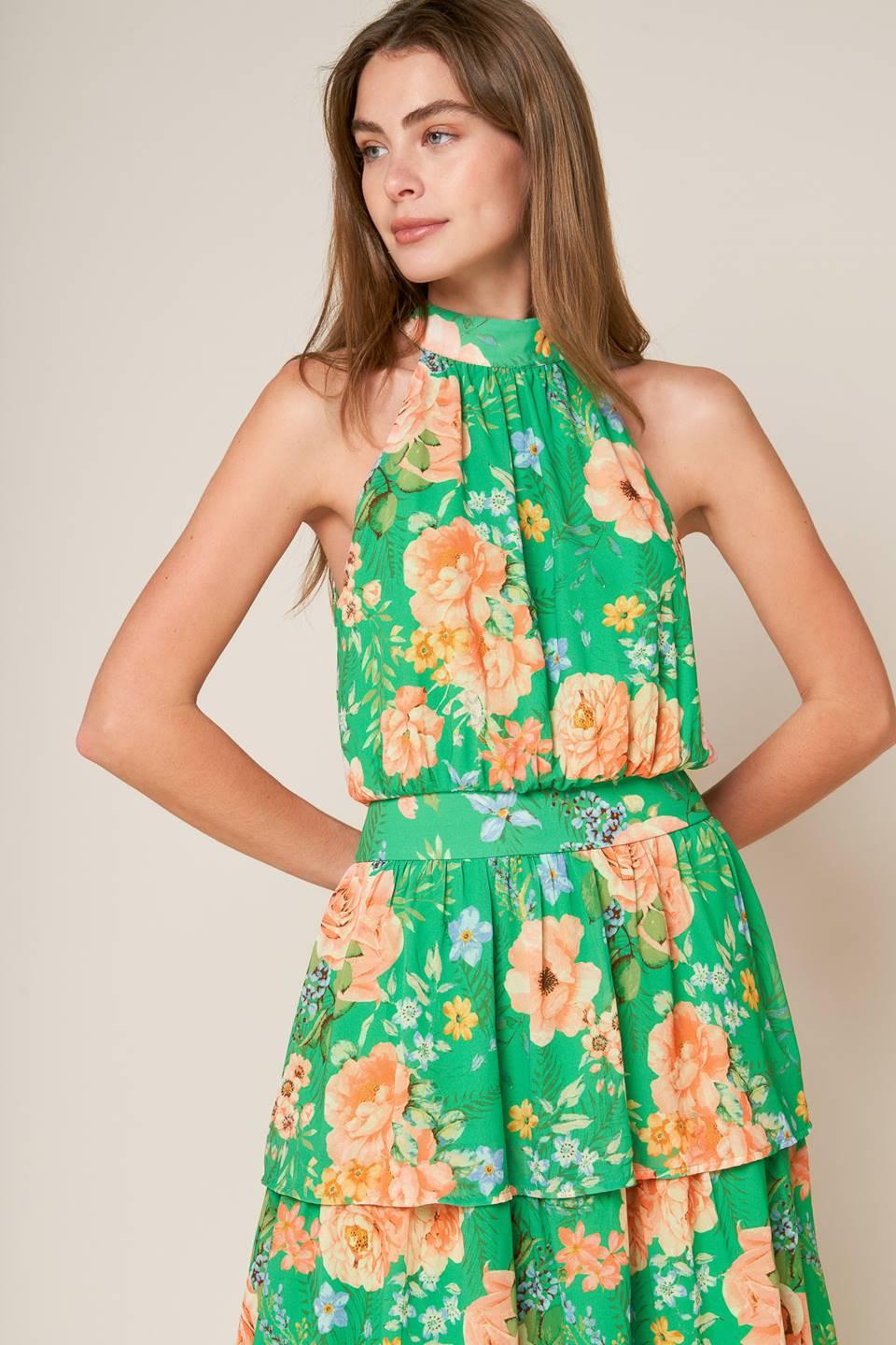 PORCELAIN BLOOM WOVEN MAXI DRESS - Glamourous Grace