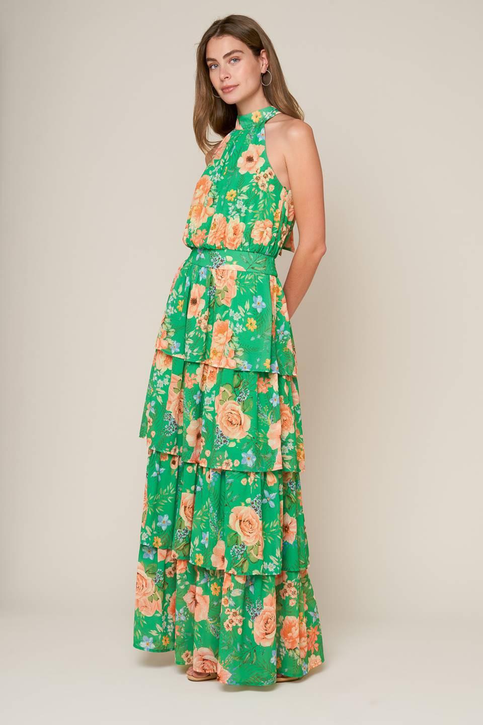 PORCELAIN BLOOM WOVEN MAXI DRESS - Glamourous Grace