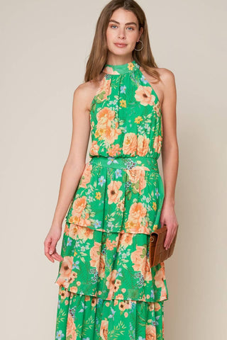 PORCELAIN BLOOM WOVEN MAXI DRESS - Glamourous Grace