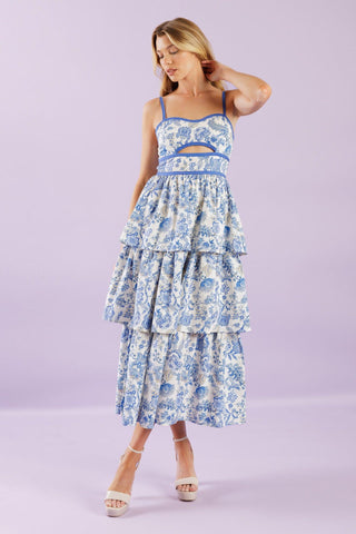 A GREAT ESCAPE WOVEN MIDI DRESS - Glamourous Grace