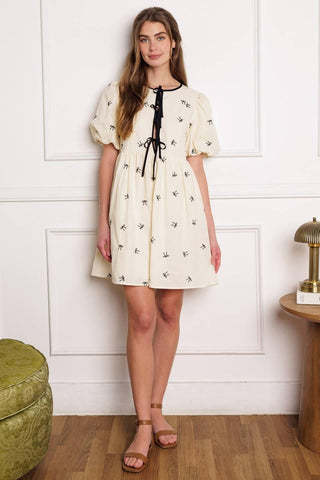 A DAY AT THE VINEYARD WOVEN MINI BADYDOLL DRESS - Glamourous Grace