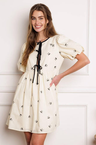 A DAY AT THE VINEYARD WOVEN MINI BADYDOLL DRESS - Glamourous Grace