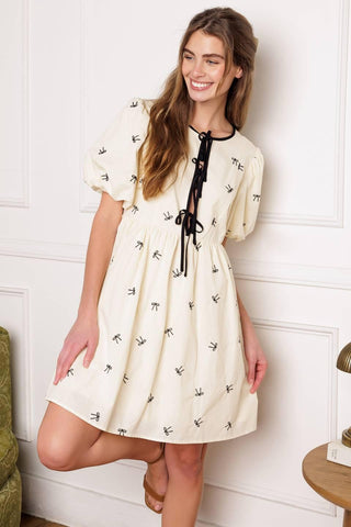 A DAY AT THE VINEYARD WOVEN MINI BADYDOLL DRESS - Glamourous Grace