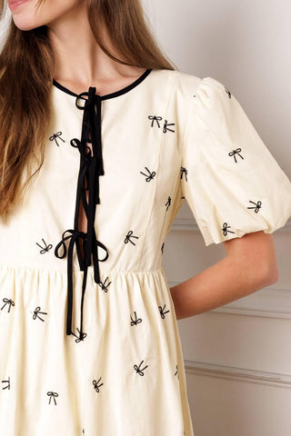 A DAY AT THE VINEYARD WOVEN MINI BADYDOLL DRESS - Glamourous Grace