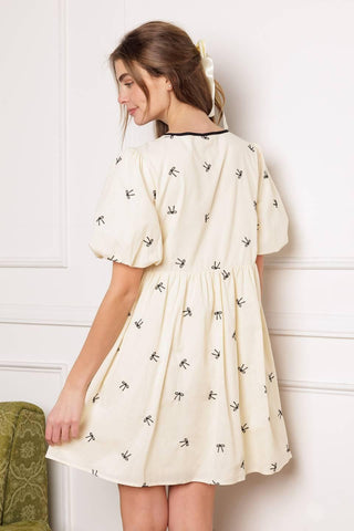 A DAY AT THE VINEYARD WOVEN MINI BADYDOLL DRESS - Glamourous Grace