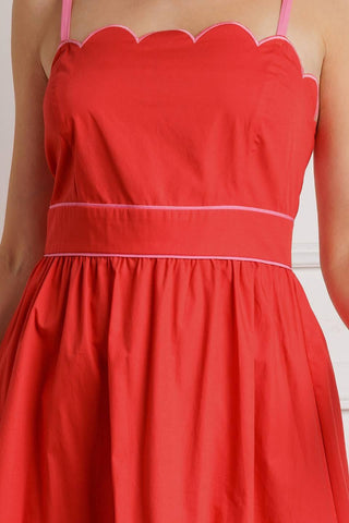 RUSTIC DREAM RED WOVEN MIDI DRESS - Glamourous Grace