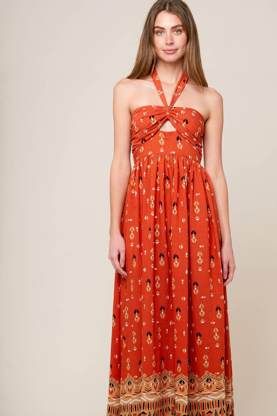 SIDEWALK CAFÉ TERRACOTTA WOVEN MAXI DRESS - Glamourous Grace
