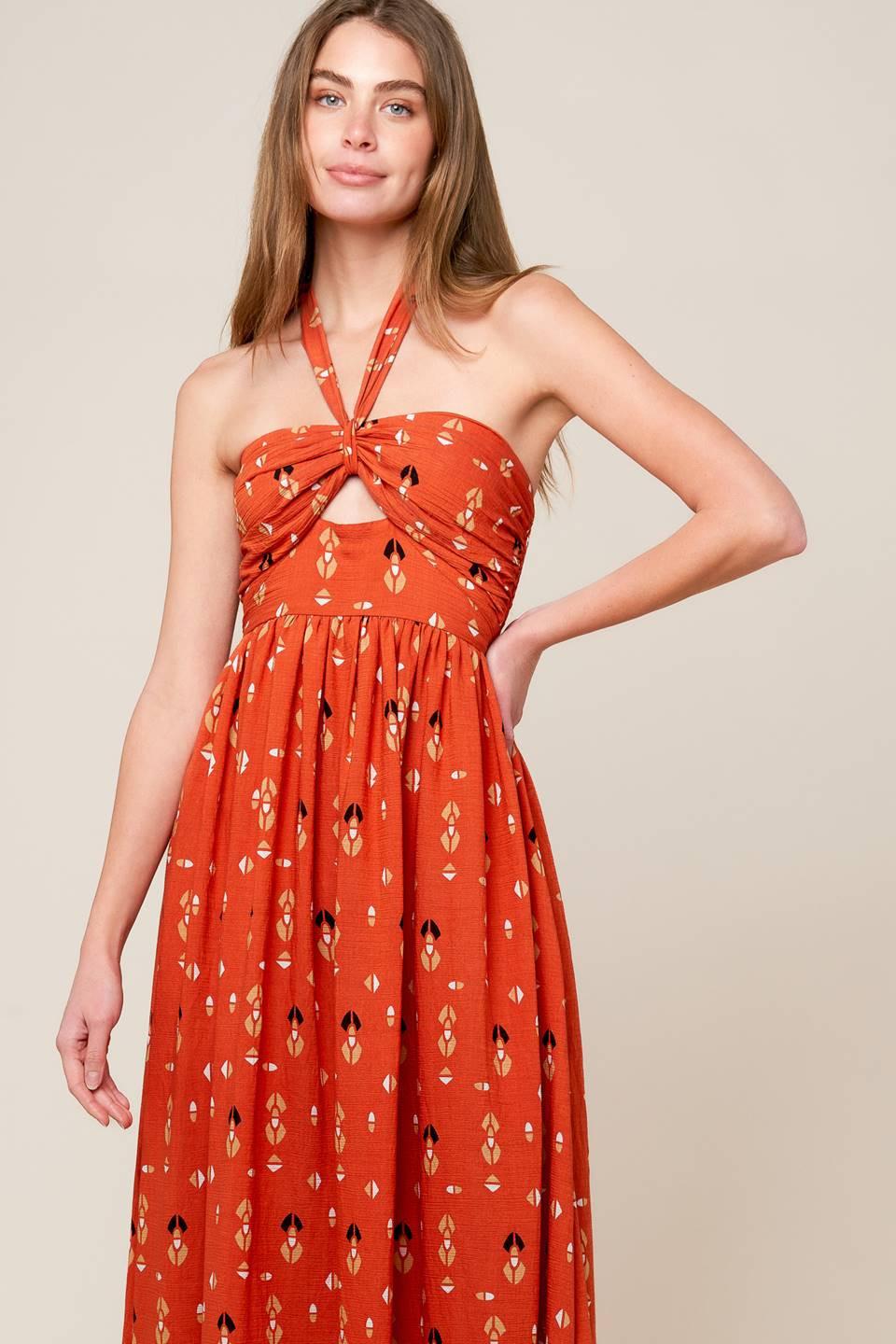 SIDEWALK CAFÉ TERRACOTTA WOVEN MAXI DRESS - Glamourous Grace
