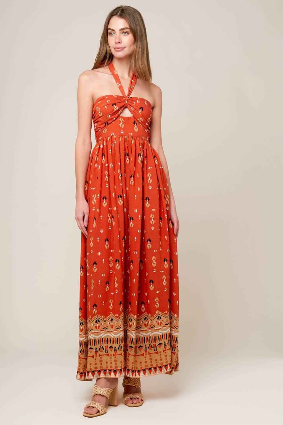 SIDEWALK CAFÉ TERRACOTTA WOVEN MAXI DRESS - Glamourous Grace