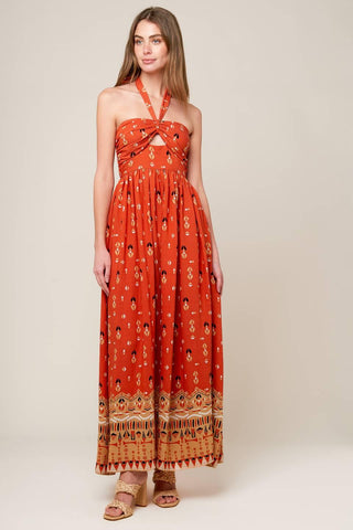 SIDEWALK CAFÉ TERRACOTTA WOVEN MAXI DRESS - Glamourous Grace