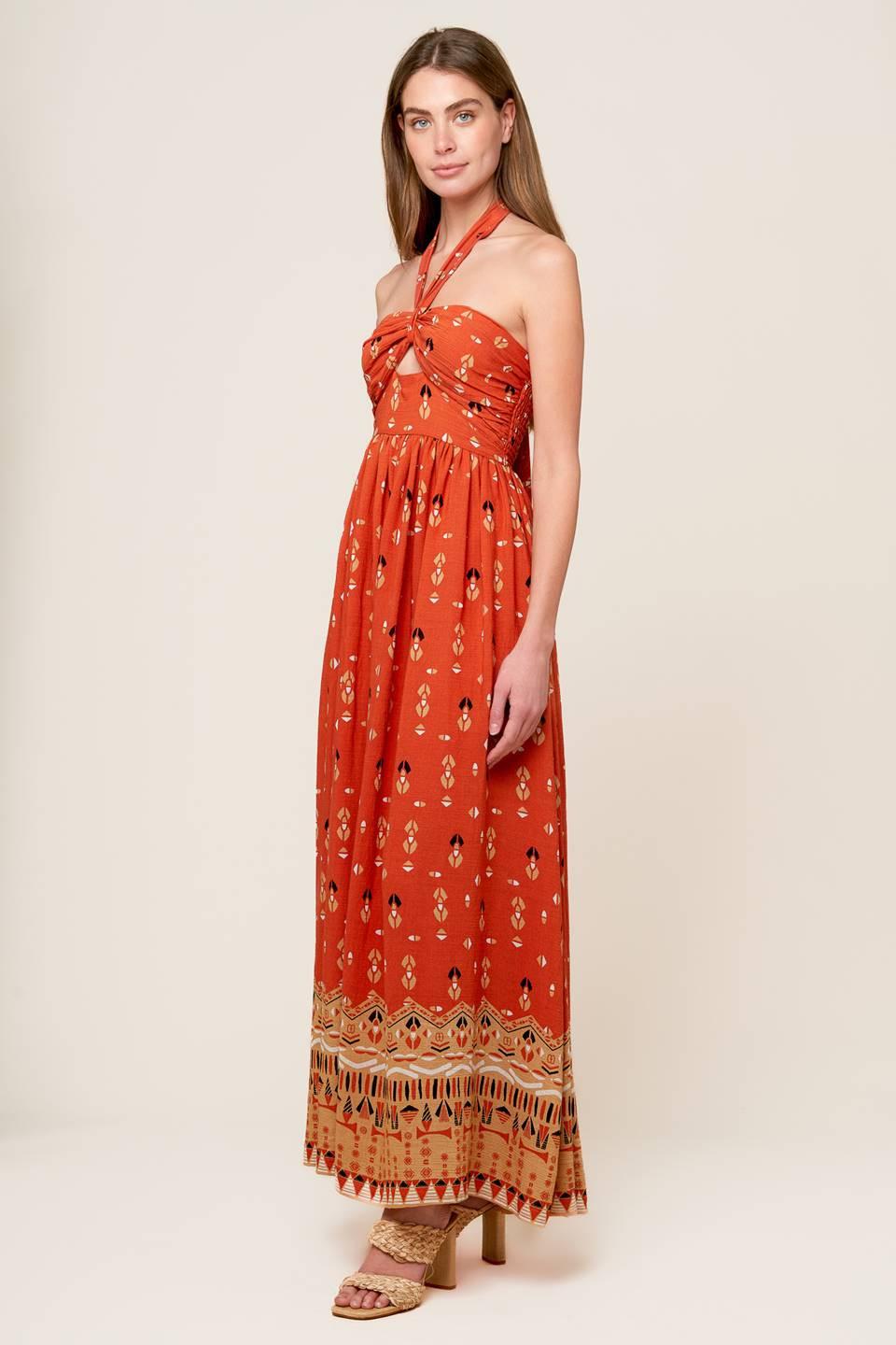 SIDEWALK CAFÉ TERRACOTTA WOVEN MAXI DRESS - Glamourous Grace