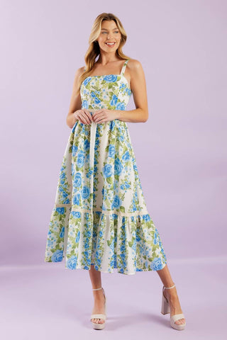 MATCH MY ENERGY WOVEN MIDI DRESS - Glamourous Grace