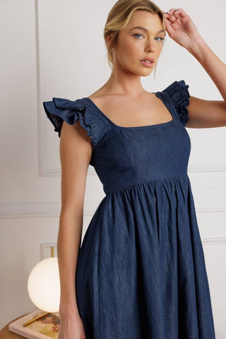 KILLING TIME CHAMBRAY MIDI DRESS - Glamourous Grace