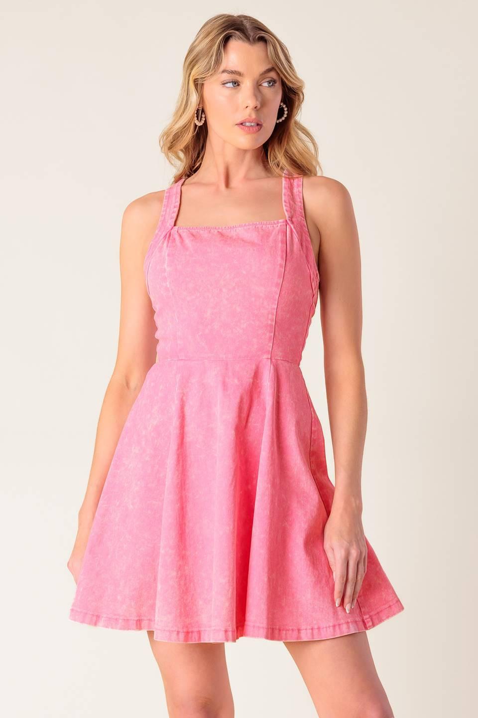 HIBISCUS HIDEAWAY WOVEN MINI DRESS - Glamourous Grace