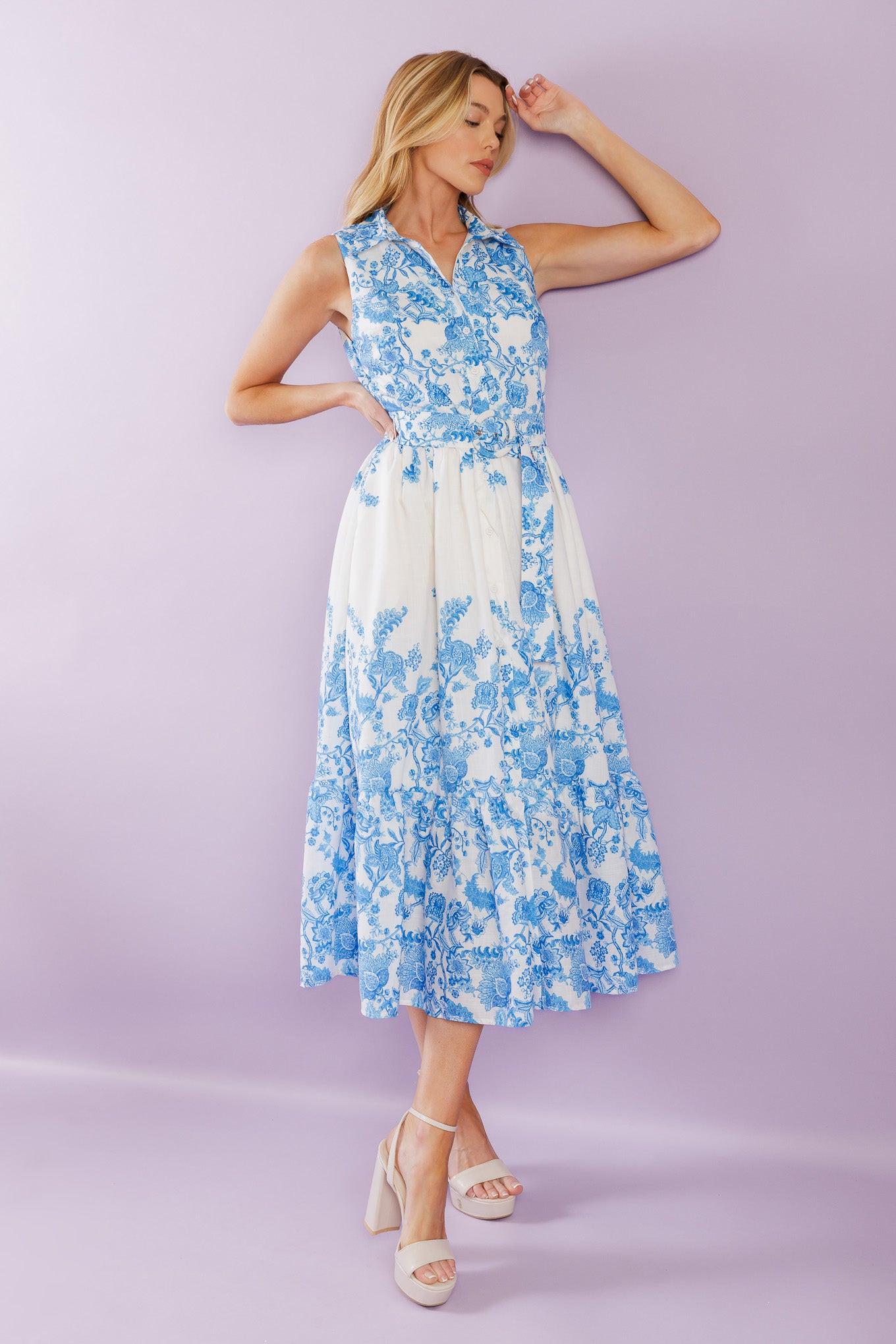 PALM SHORES WOVEN MIDI DRESS - Glamourous Grace