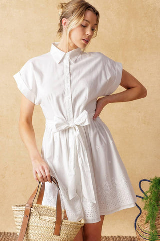 FEEL THE VIBE WOVEN MINI DRESS - Glamourous Grace