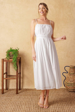 BACK AND FORTH EYELET MIDI DRESS - Glamourous Grace