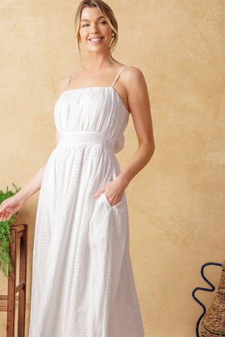 BACK AND FORTH EYELET MIDI DRESS - Glamourous Grace