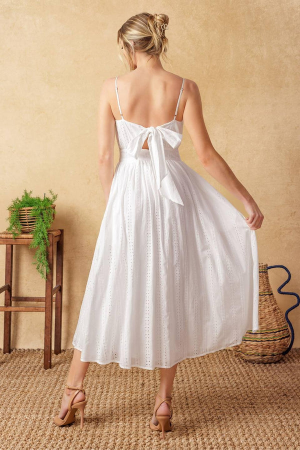 BACK AND FORTH EYELET MIDI DRESS - Glamourous Grace
