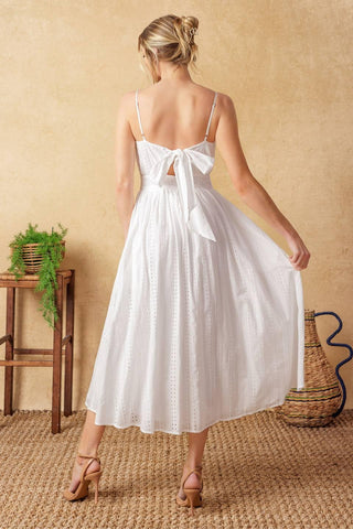 BACK AND FORTH EYELET MIDI DRESS - Glamourous Grace