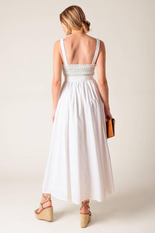 ROMINA BRODERIE WOVEN MIDI DRESS - Glamourous Grace