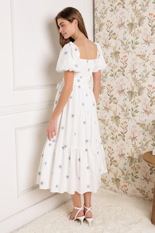 LUXE LAGOON EMBROIDERED MIDI DRESS - Glamourous Grace