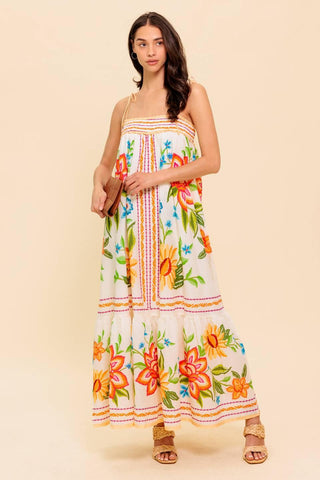 SAID AND DONE IVORY WOVEN MAXI DRESS - Glamourous Grace