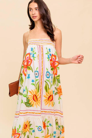 SAID AND DONE IVORY WOVEN MAXI DRESS - Glamourous Grace