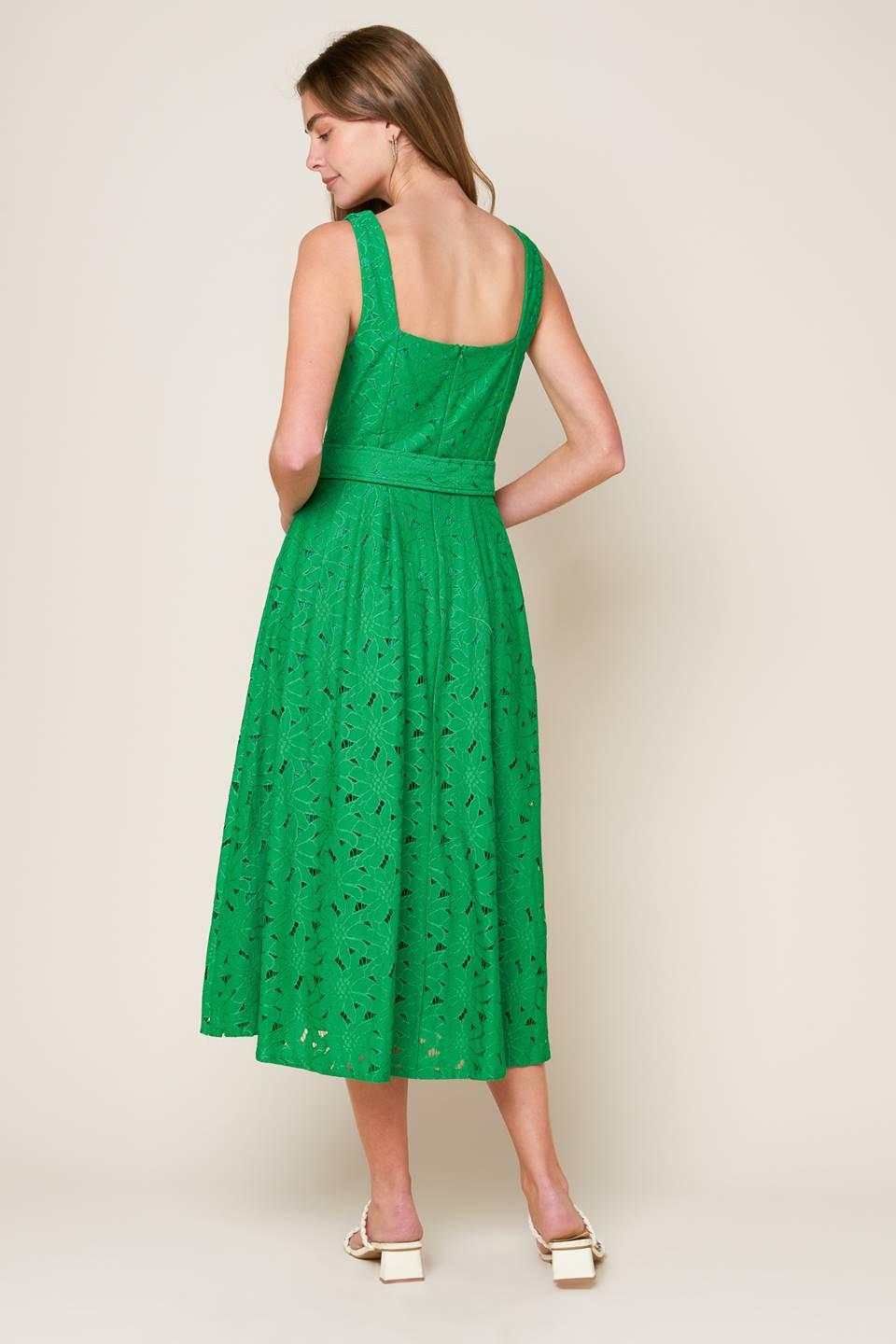 DAFFODILS & DAYDREAMS WOVEN LACE MIDI DRESS - Glamourous Grace
