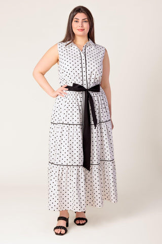 OUT OF REACH WOVEN MIDI DRESS - Glamourous Grace