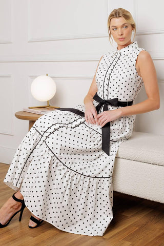 OUT OF REACH WOVEN MIDI DRESS - Glamourous Grace