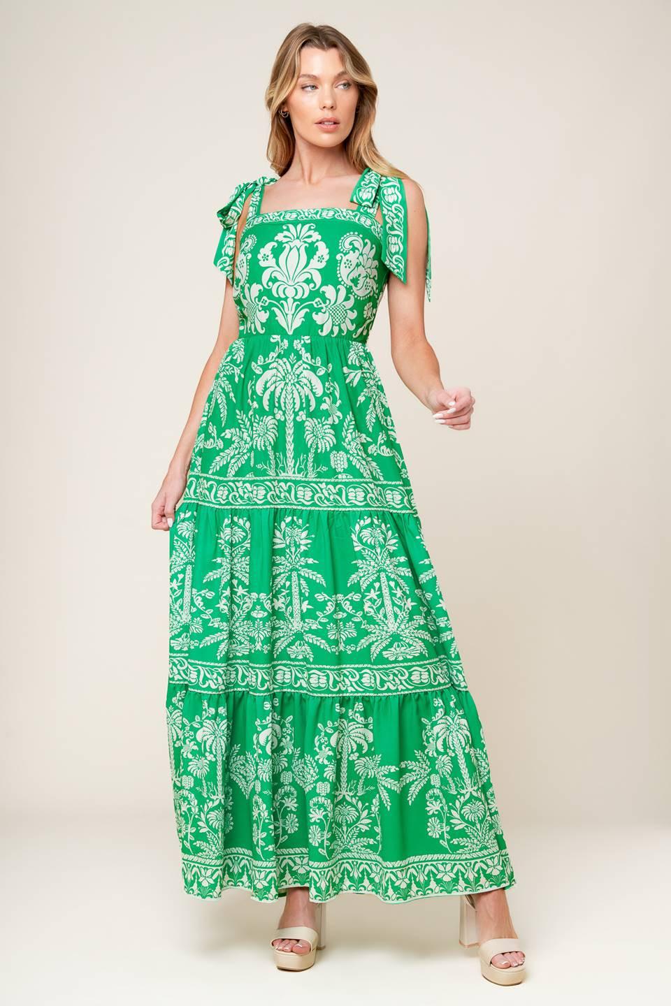 SWEET LIKE GREEN WOVEN MAXI DRESS - Glamourous Grace