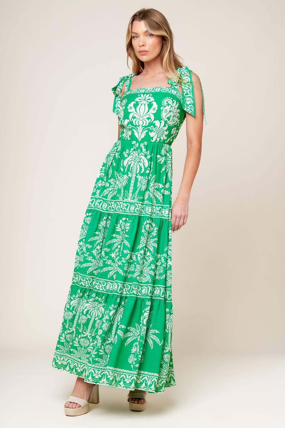 SWEET LIKE GREEN WOVEN MAXI DRESS - Glamourous Grace