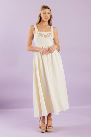TOTAL CRUSH CREAM WOVEN MIDI DRESS - Glamourous Grace