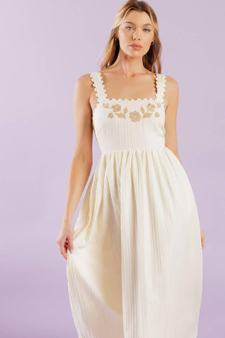 TOTAL CRUSH CREAM WOVEN MIDI DRESS - Glamourous Grace
