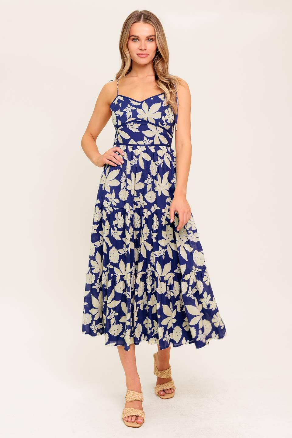 PETALS IN THE WIND WOVEN MIDI DRESS - Glamourous Grace
