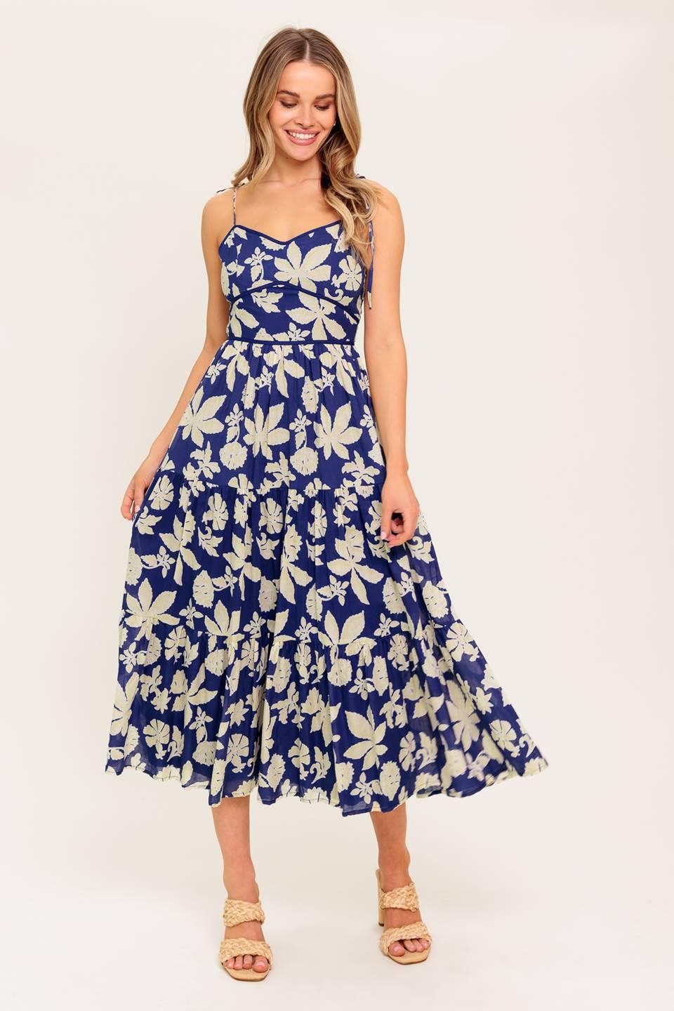 PETALS IN THE WIND WOVEN MIDI DRESS - Glamourous Grace