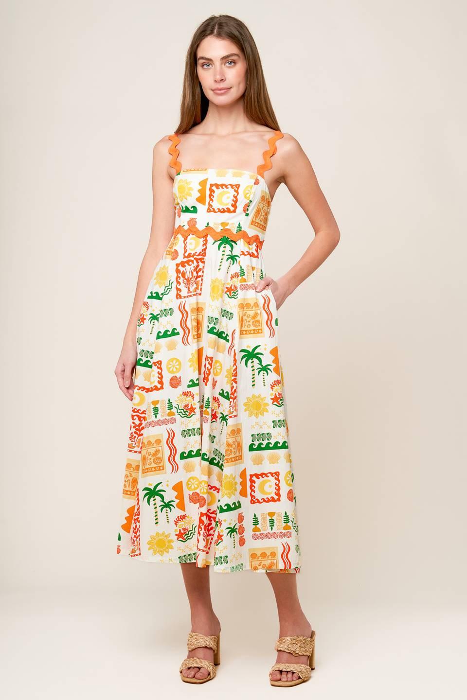 ROAMING AROUND WOVEN MIDI DRESS - Glamourous Grace