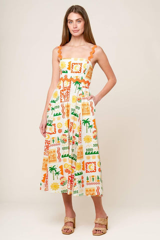ROAMING AROUND WOVEN MIDI DRESS - Glamourous Grace