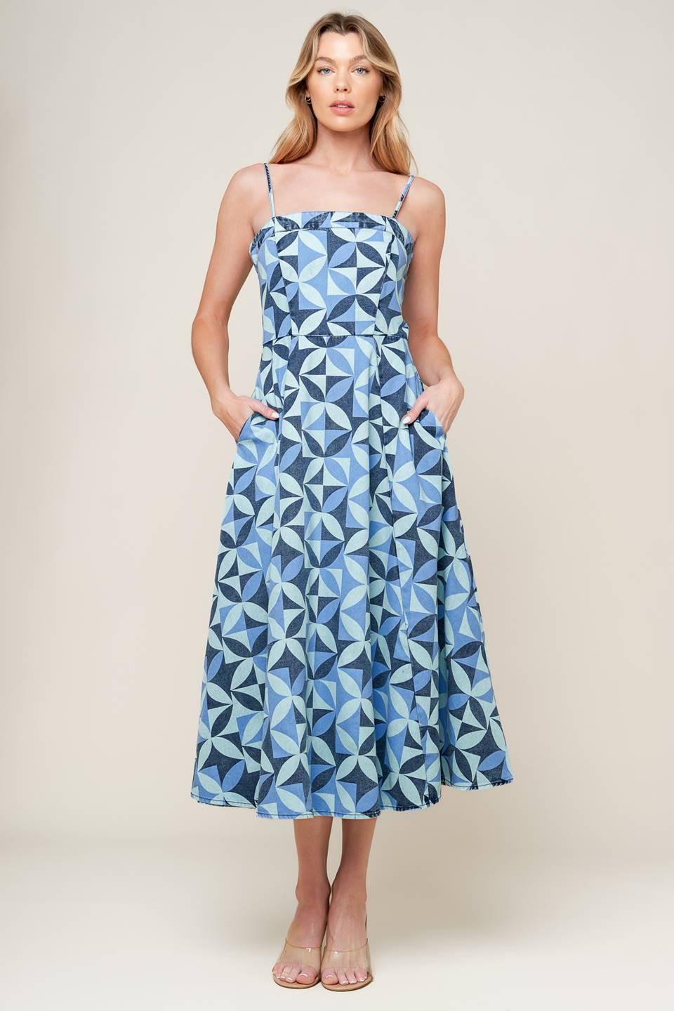 GWENNY BLUE DENIM MIDI DRESS - Glamourous Grace