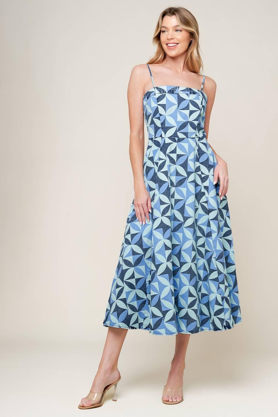 GWENNY BLUE DENIM MIDI DRESS - Glamourous Grace