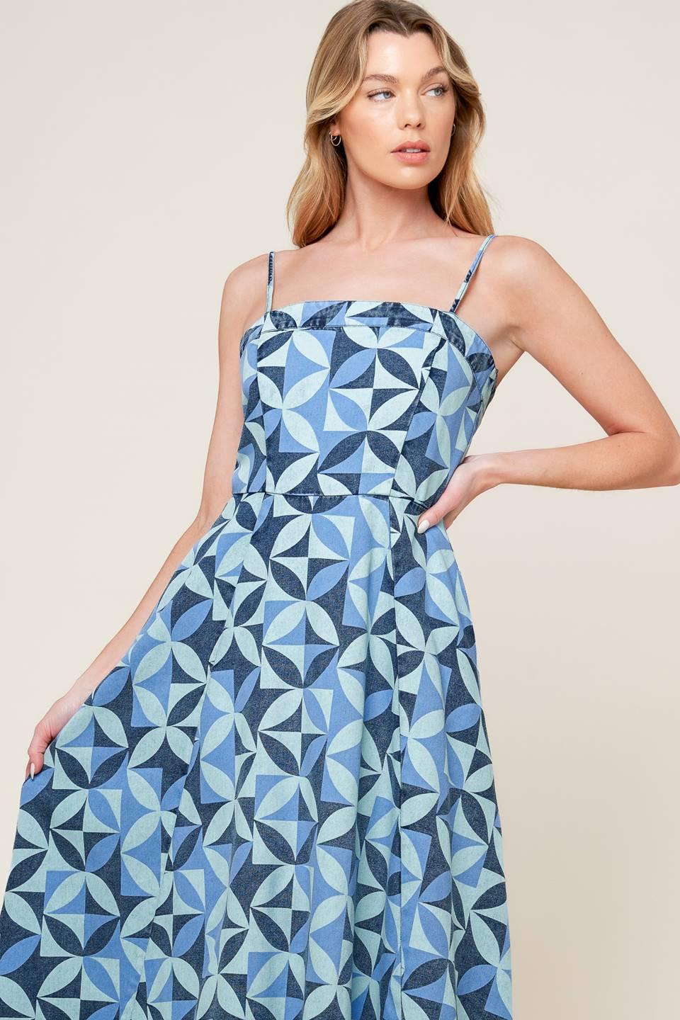 GWENNY BLUE DENIM MIDI DRESS - Glamourous Grace