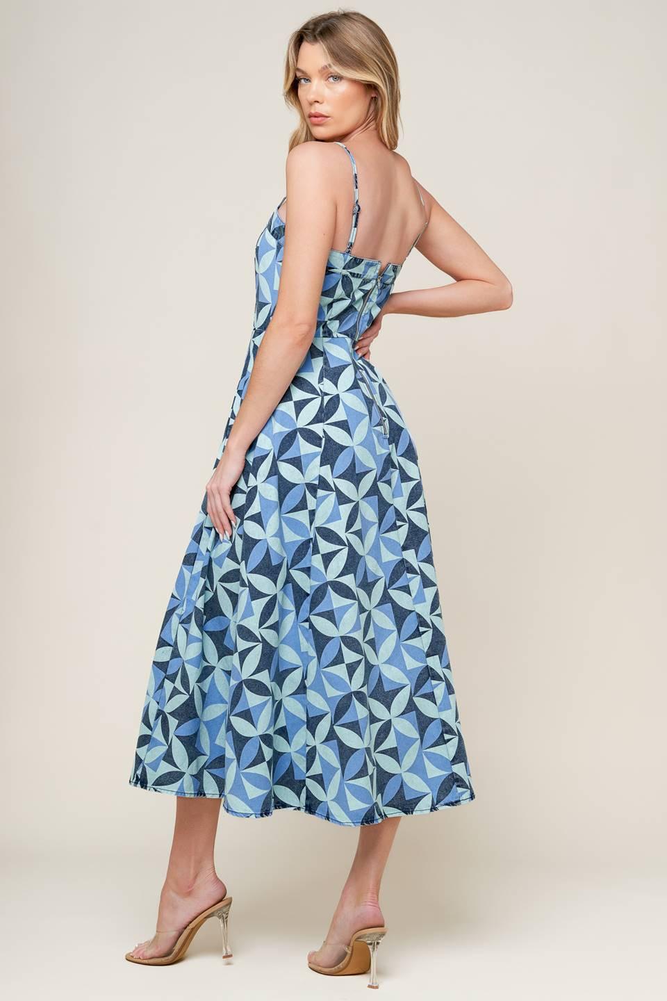 GWENNY BLUE DENIM MIDI DRESS - Glamourous Grace