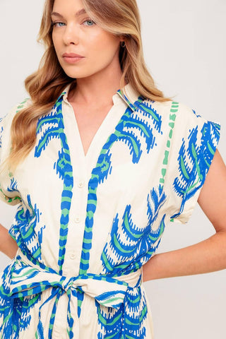 SOFTLY SPOKEN BLUE WOVEN MIDI DRESS - Glamourous Grace