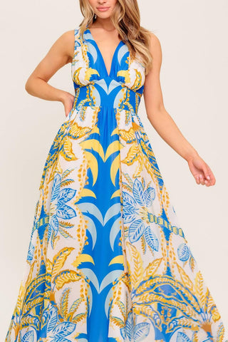 SOFT MEADOW BLUE WOVEN MIDI DRESS - Glamourous Grace