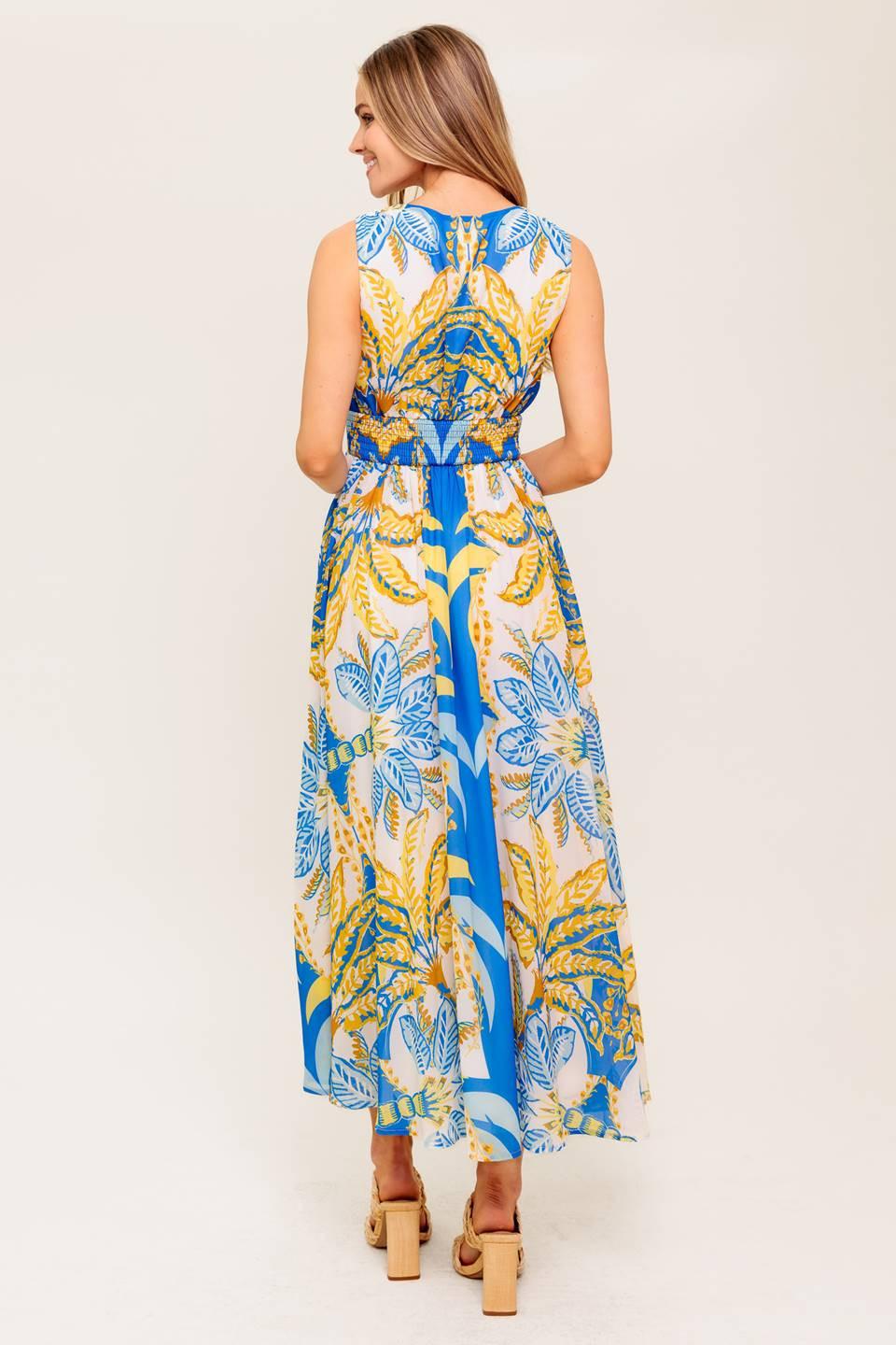 SOFT MEADOW BLUE WOVEN MIDI DRESS - Glamourous Grace