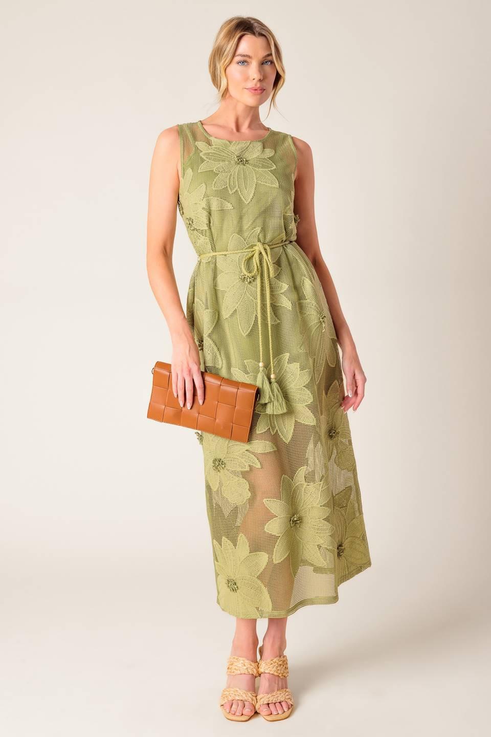 IN MY FREE TIME WOVEN LACE MIDI DRESS - Glamourous Grace